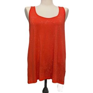 Bebe Racerback Tank Top Orange Size Large